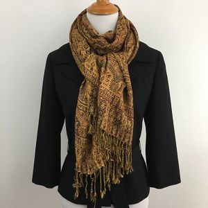 Multi Color Browns & Yellows Shawl / Scarf